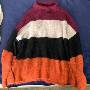Multi Colored Turtle Neck Sweater